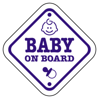 Baby On Board Sign Sticker (Purple)
